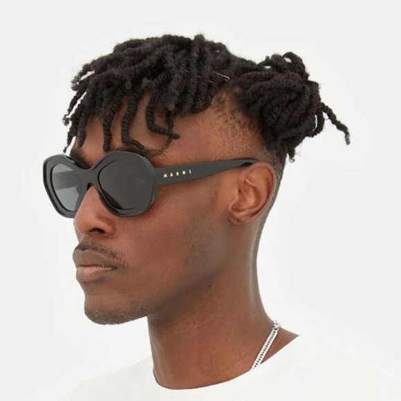🕶️ New Marni ULAWUN VULCANO J5B Sunglasses - Black Frame, Black Lenses - Picture 1 of 13
